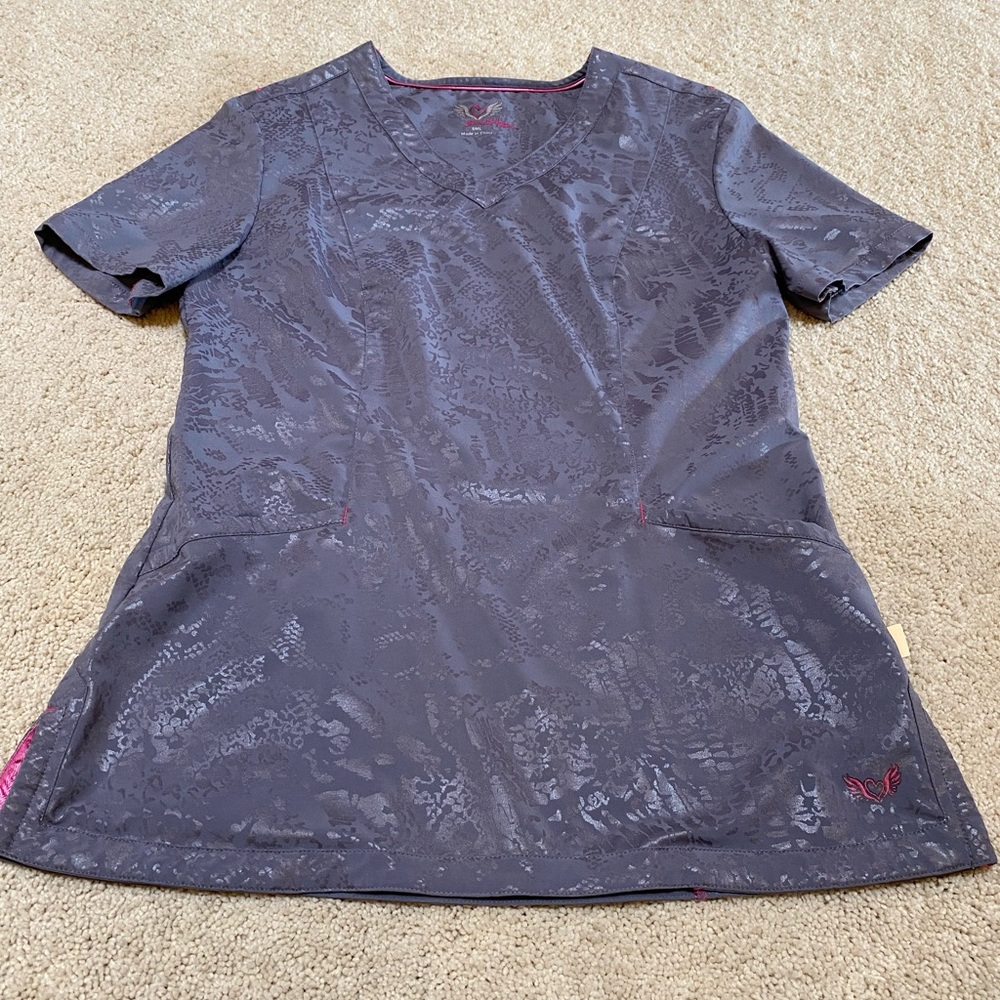 Smitten grey scrub top